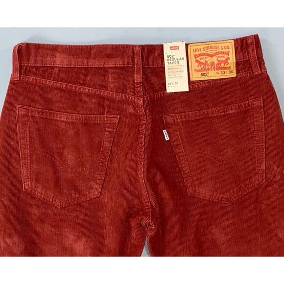 Levi's 502 Regular Taper Fit Stretch Medium Wale Corduroy Pants, Cords. 33X29. - Picture 8 of 8